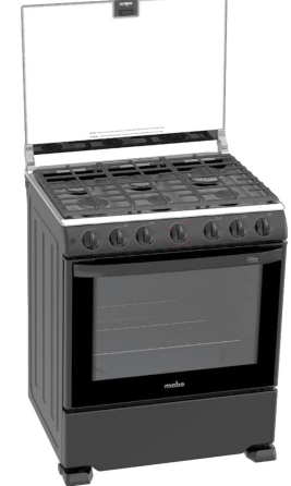 ESTUFA MABE 30" E/E NEGRA T/CRISTAL ACERO INOXIDABLE