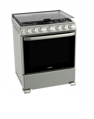 ESTUFA MABE 30" E/E EM7657CFIS0 PLATA  TAPA CRISTAL