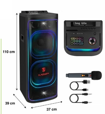 BOCINA BAFLE KAISER 2X12" +TW 3" SQUARE LIGHT KSB-4224