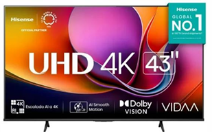 TV PANTALLA HISENSE 43" 43A65NV 4K SMART VIDAA
