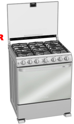 ESTUFA MABE 30" E/E GRAFITO C/T CRISTAL HORNO/LUZ ACERO/INOX  