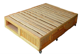 [2438] BASE QUEEN SIZE MAD RODAJAS/CAJONES