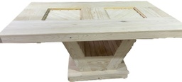 [4167] MESA DE 6 SILLAS CON PEDESTAL