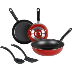 [4232] BATERIA EKCO WOK 5 PZAS ROJA 64365