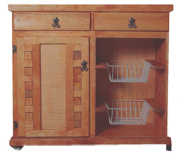 [271] MUEBLE RUSTICO PARA COCINA CON 2 CANASTILLAS
