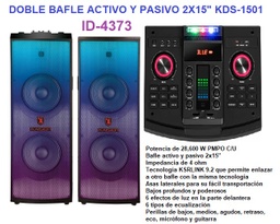 [4373] DOBLE BAFLE ACTIVO Y PASIVO 2X15" KDS-1501