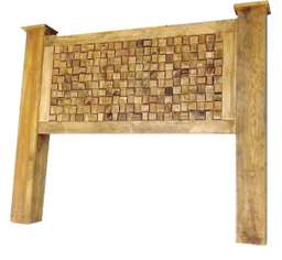 [2458] CABECERA KING SIZE MADERA RUSTICA