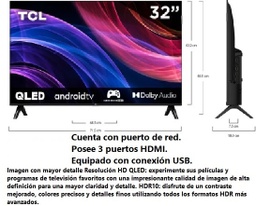 [4464] TV PANTALLA TCL 32" 32Q2K HD QLED ANDROID TV