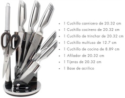 [4477] CUCHILLOS COCINALIA 8 PZAS ACERO