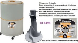 [4494] LAVADORA KOBLENZ 23 KG ZORAYA LR-2313P REDONDA