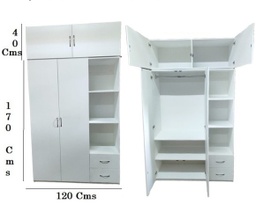 [4507] ROPERO CON ENTREPAÑOS BLANCO