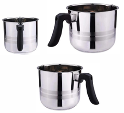 [4557] POCILLOS DE ACERO INOX 1.0-1.7-2.5 LTS YAJAD