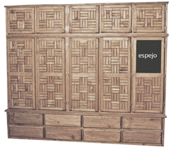 [2402] ROPERO TIPO RUSTICO CON RODAJAS MALDONADO