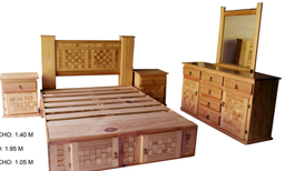 [2463] RECAMARA MADERA KING SIZE RUSTICA